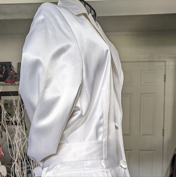 Banana Republic White Satin Trench Coat - Picture 1 of 5